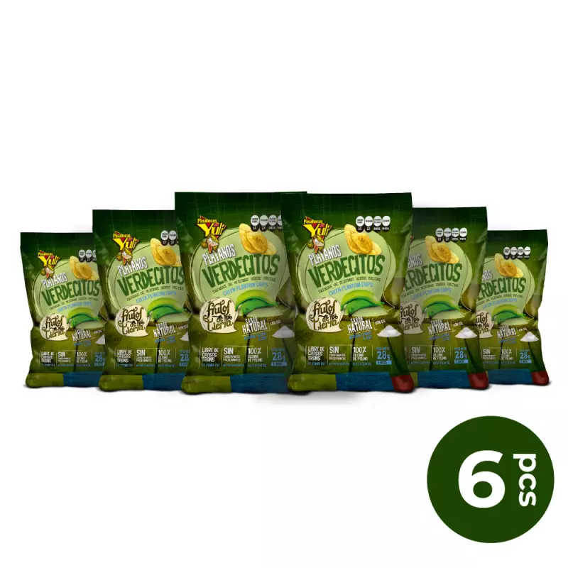 Sixpack Green Plantain Chips   5.88 Oz