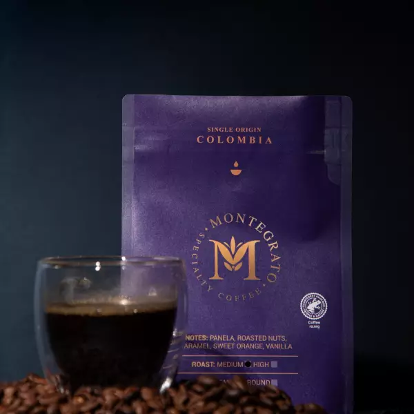 12 oz Whole Bean-Med Roast/Arabica Colombian Specialty Coffee-Rainforest Alliance cert.-Farm to Cup