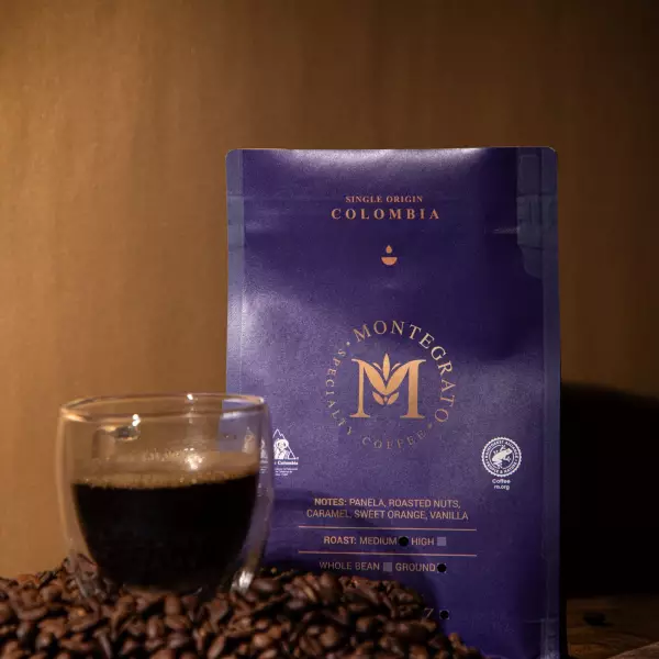 16 oz Ground-Med Roast/Arabica Colombian Specialty Coffee-Rainforest Alliance cert.-Farm to Cup