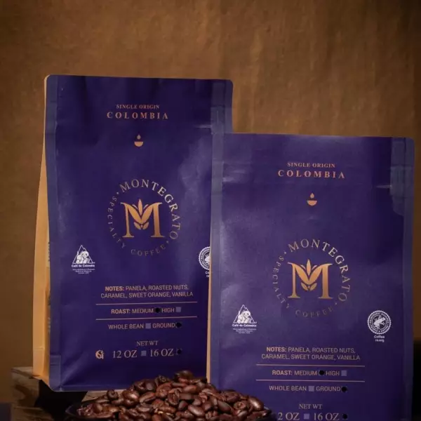 16 oz Ground-Med Roast/Arabica Colombian Specialty Coffee-Rainforest Alliance cert.-Farm to Cup