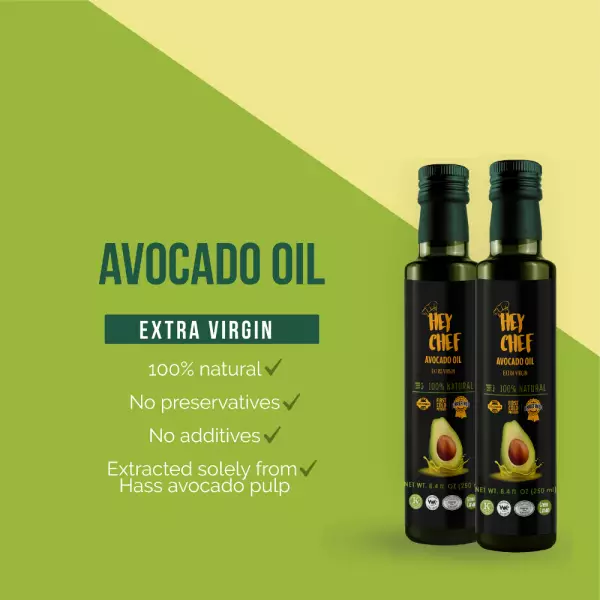 Avocado oil/ BASIL FLAVOR/ Extra Virgin/ Unrefined/ FIRST COLD PRESSED/ 100% natural/ Vegan/ 8.4oz