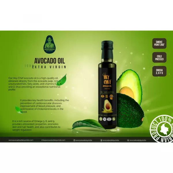 Avocado oil/ NATURAL FLAVOR/ Extra Virgin/ Unrefined/ FIRST COLD PRESSED/ 100% natural/ Vegan/ 8.4oz