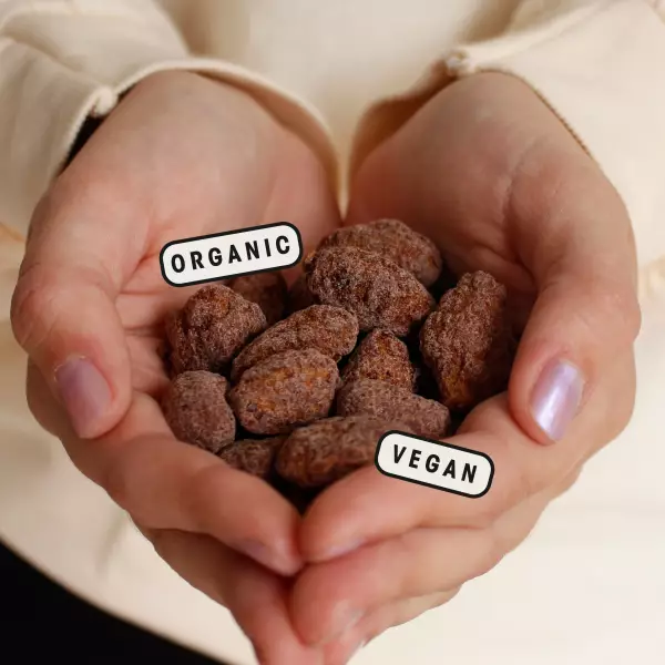 Cacao Beans Covered With 75% Dark Chocolate 2.5 Oz Organic. Vegan. Gluten Free