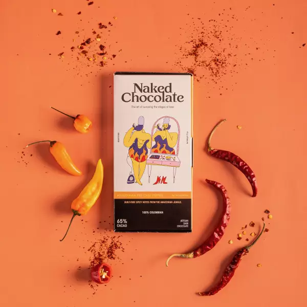 Dark Chocolate Bar 2.5 Oz Flirting 65% Amazonian Red Chilli Pepper