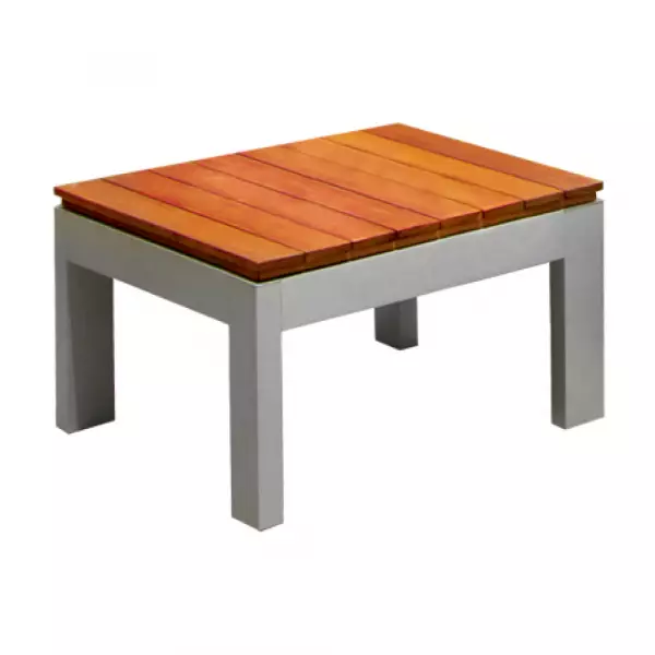 End/Side Montecarlo Coffee Table In Teak And Aluminum 60 X 60