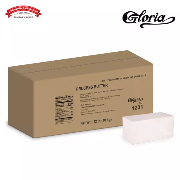Gloria Process butter - Not lecithin added- 22 lb