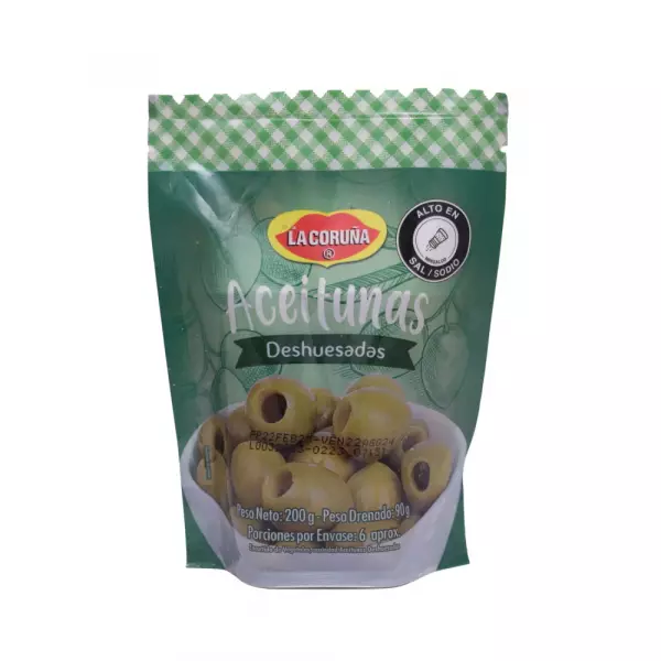 Green Pitted Olives Doy Pack  7 oz