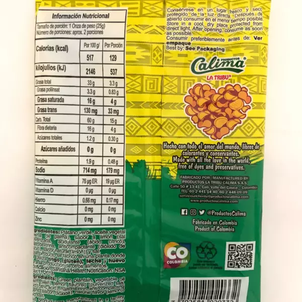 Green Plantain Chips Lemon Flavored /  1.4oz