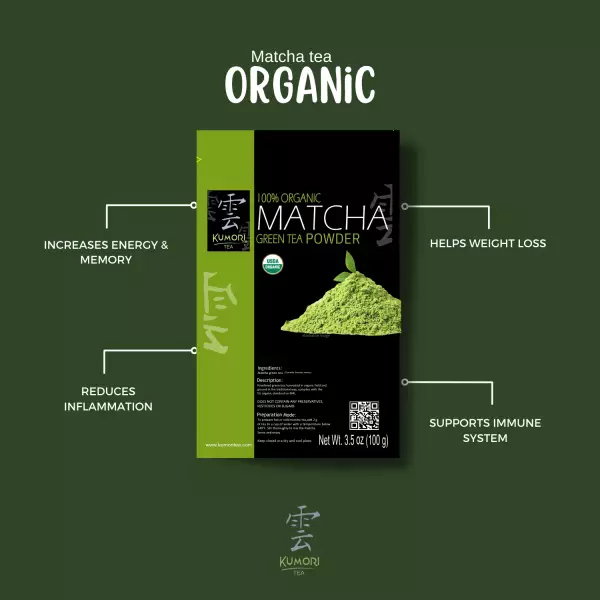 Matcha Tea - 100% Organic - Green Tea - Vegan - Organic - 3.5oz
