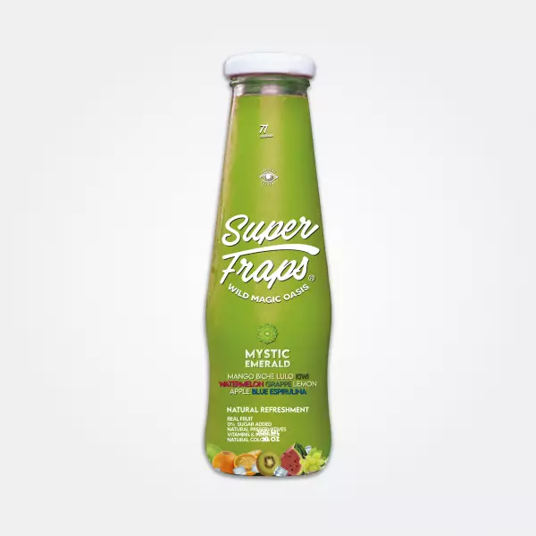 Mystic Emerald - 100% Natural Juice -0% sugar added - Vegan - Glass Bottle -10 oz