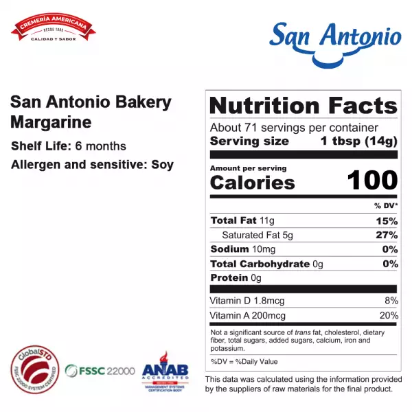 San Antonio Bakery Margarine - 22 lb