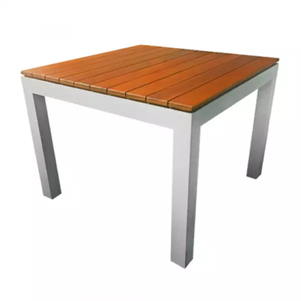 Squared Alpes Table In Teak And Aluminum 1.80 X 1.80 Mts