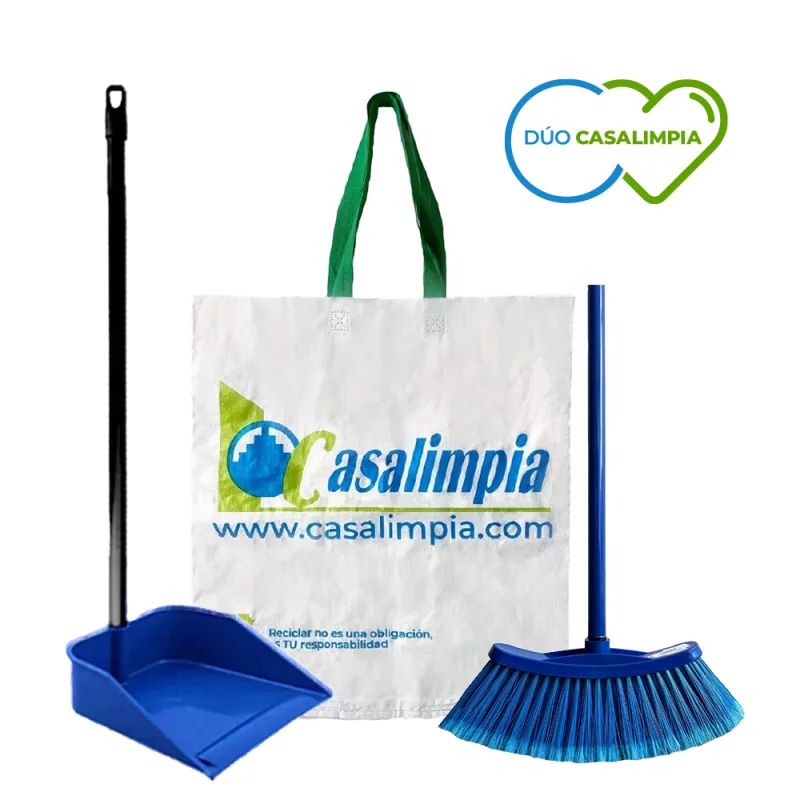 Dúo Recogedor con cabo + Escoba (colores surtidos)