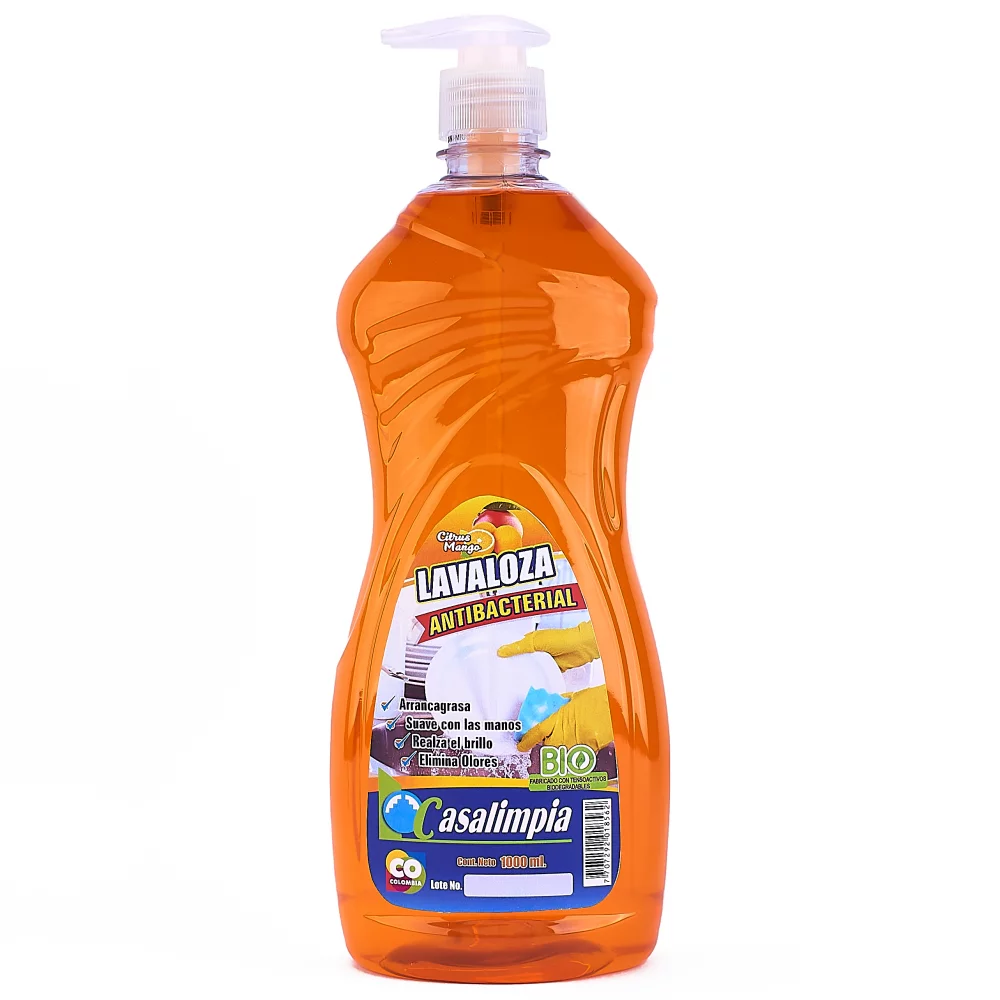 Jabón lavaloza líquido antibacterial 1000ml citrus mango