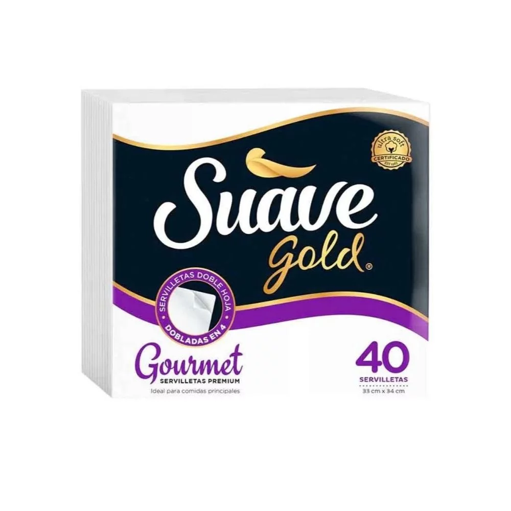 Servilleta Suave gold paquete de lujo x 40 unidades