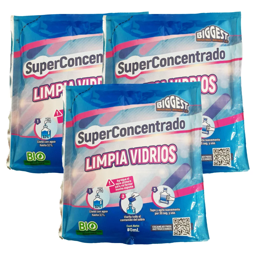 Superconcentrado X3 Limpia Vidrios Sachet 80Ml
