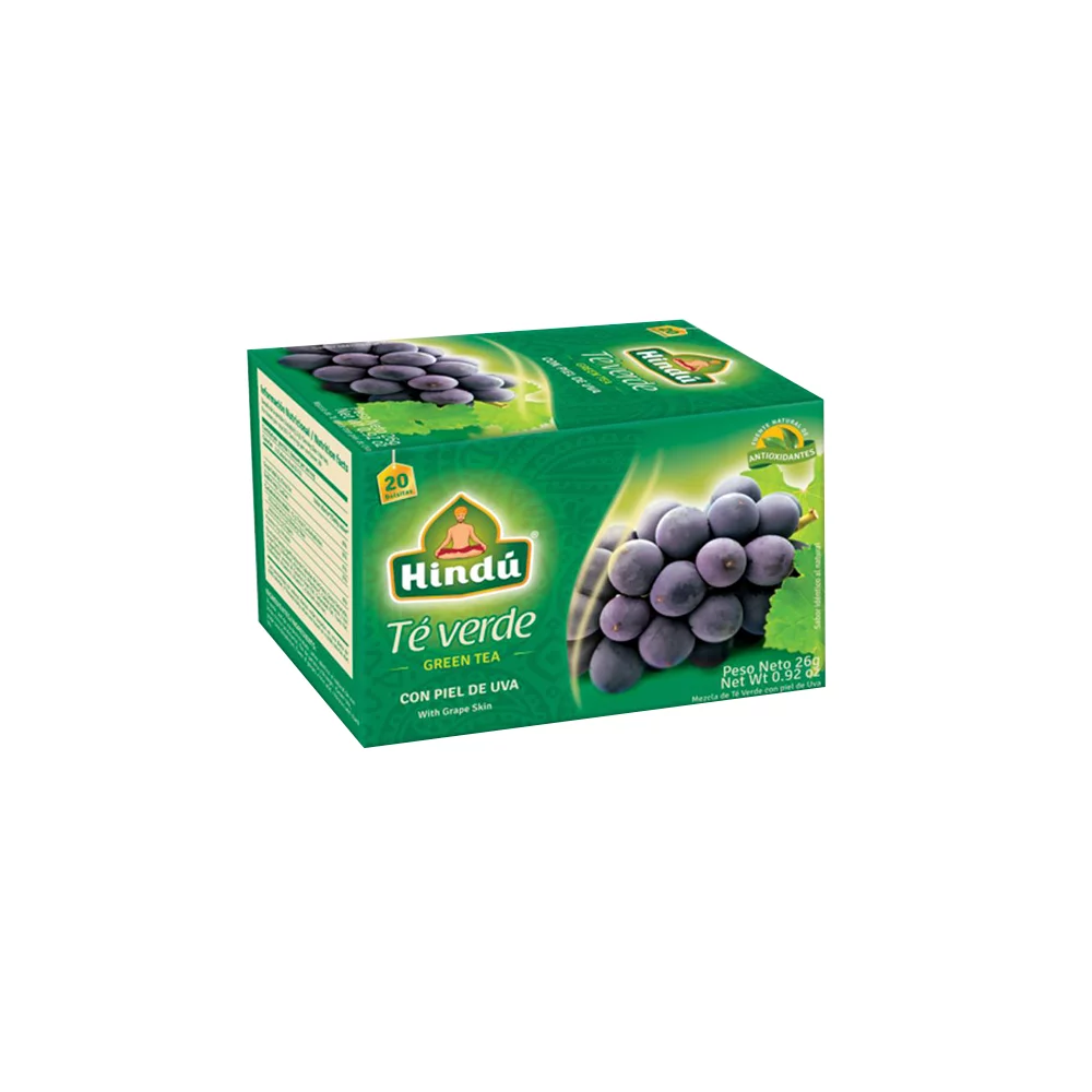 Té verde pulpa de uva Hindú caja X 20 Unidades