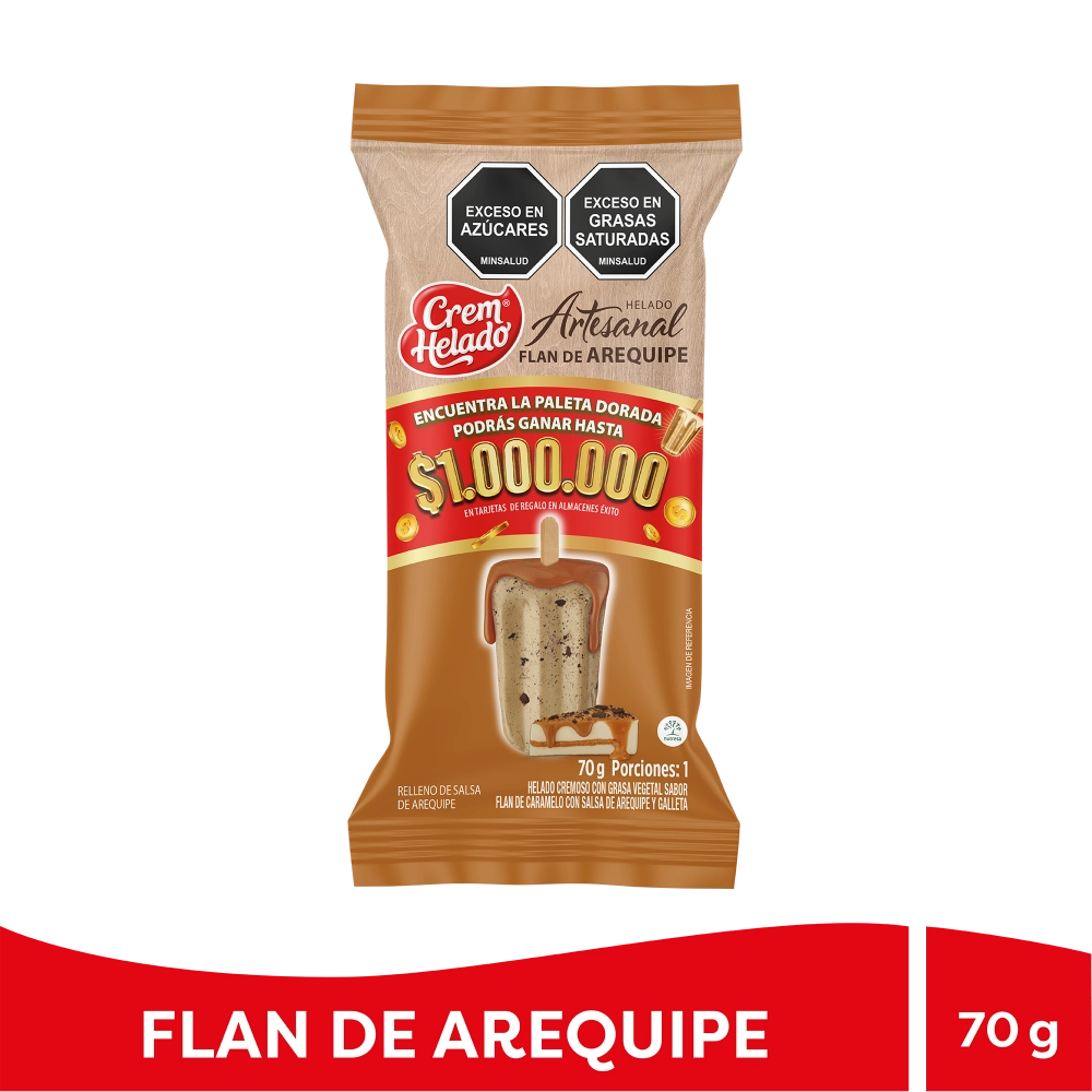 Helado Artesanal Flan Arequipe - Encuentra la paleta Dorada