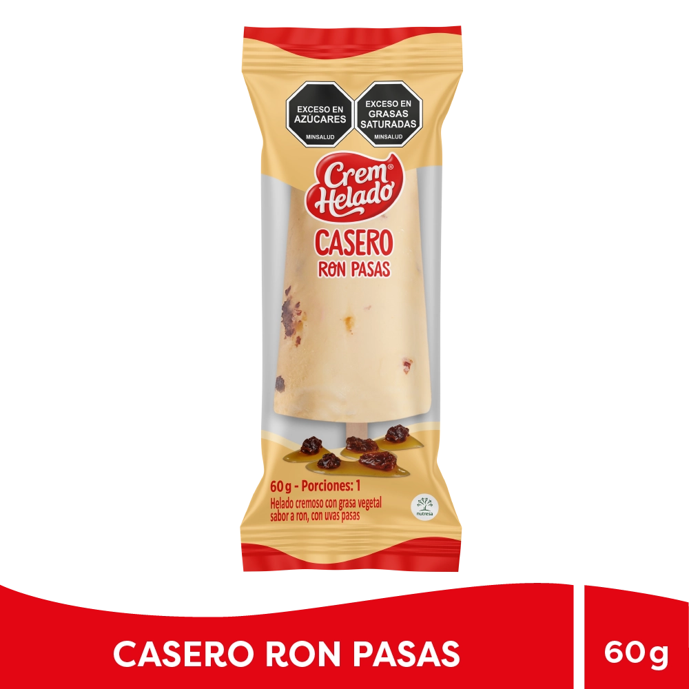 Helado Casero Ron Pasas