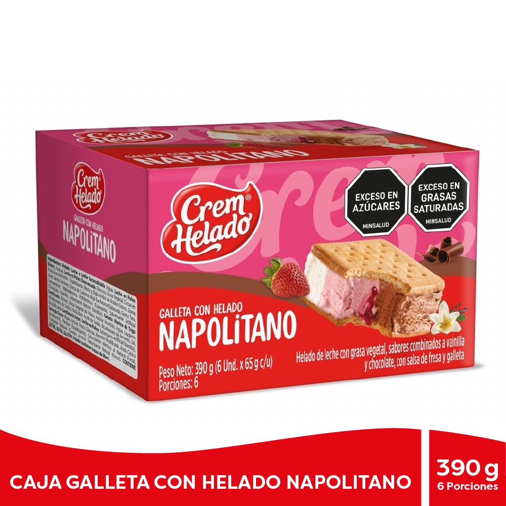 Pack Galleta Con Helado Napolitano x6unx390g