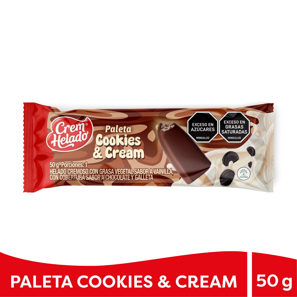 Paleta Crem Helado Galleta Caja por 60 und