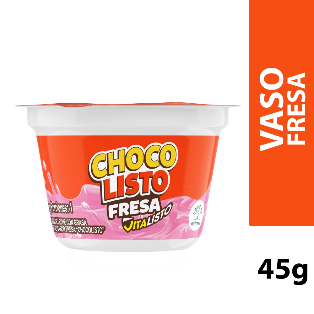VASO CHOCOLISTO FRESA 45GX60UN
