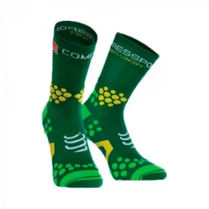 Medias Compressport Racing Socks V2.1 Trail Hi Verde