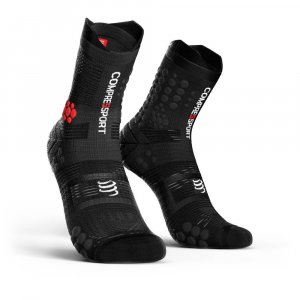 COMPRESSPORT CALCETINES CICLISMO V3.0 NEGRO/ROJO — Tri For Fun