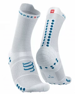 Medias Pro Racing Socks v4.0 Run High WHITE/FJORD BLUE