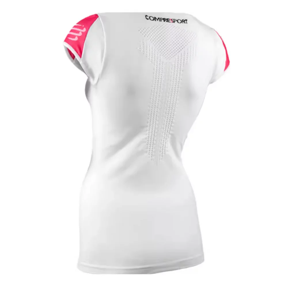 Camiseta Blanca Trail Running V2 SS de Mujer Compressport T3