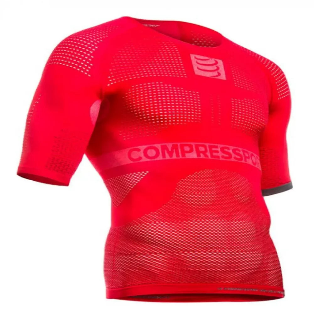 Camiseta Primera Piel Compressport Manga Corta Roja L