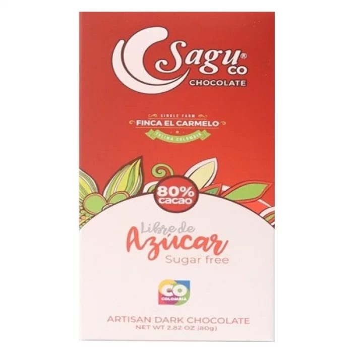 Chocolate Sagu 80% Cacao Sin Azucar 80G