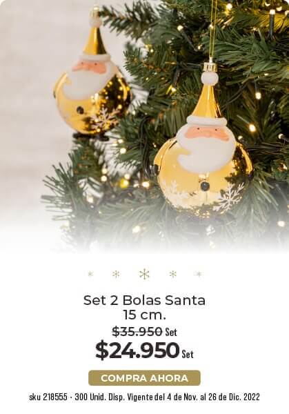 Set 2 bolas santa 15cm