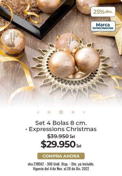 Set 4 bolas 8cm