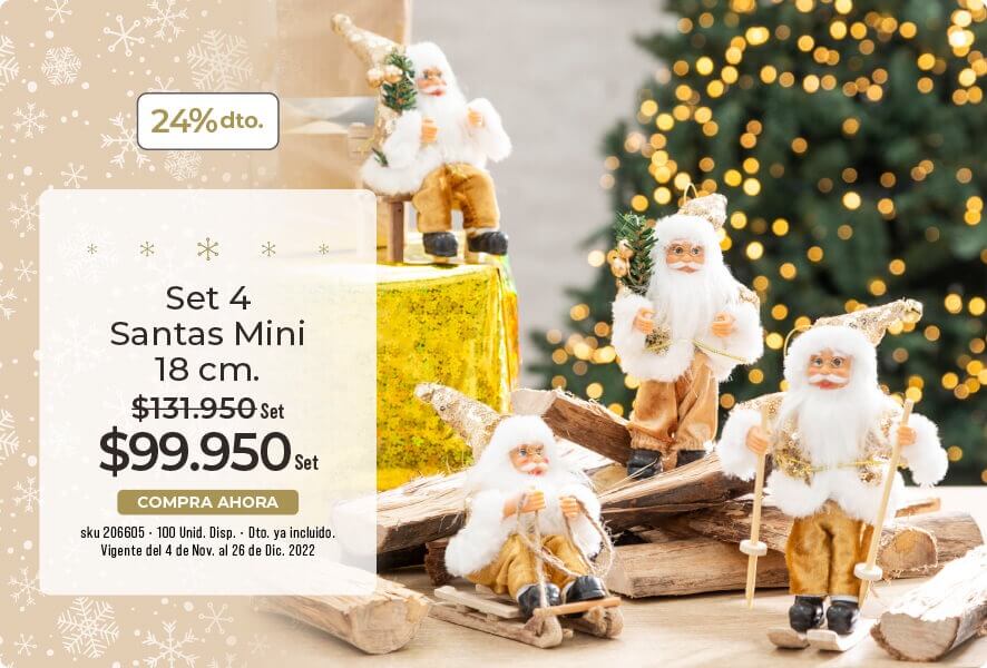 Set 4 santas mini