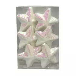 Adorno Arbol Expressions Estrellas 11.5 Cm Blanco 6 Ud Plastico G