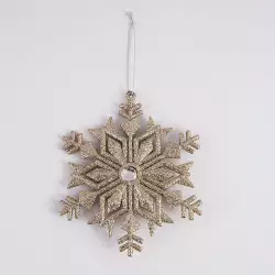 Adorno Arbol Miro Christmas Copo Nieve 12X15Cm Champagne Poliprop