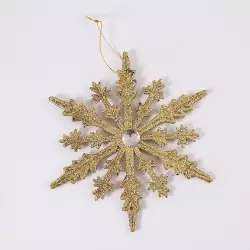 Adorno Arbol Miro Christmas Copo Nieve 13X15Cm Dorado Polipropile