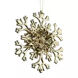 Adorno Arbol Santini Copo Nieve 15X3Cm Dorado Plastico 130-4201