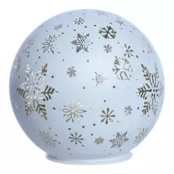 Adorno Bola Santini Con Luz 15X15Cm Blanco Vidrio 202-5600015