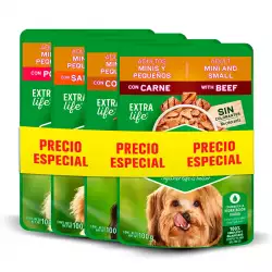 Alimento humedo dog chow adultos 100 gr 4 un surtido 12530903