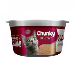Alimento Húmedo Para Gato Deli Cat Pote Salmón Chunky 156gr