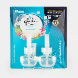 Ambientador Glade Electrico Repuesto 42 Ml 2 Ud Paraiso Azul 3