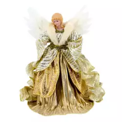 Angel decorado navideño dorado 30.5cm