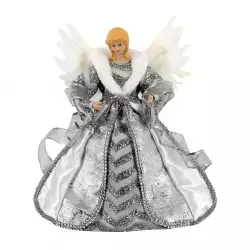 Angel decorado navideño plata 30.5cm