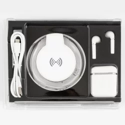 Audifonos Be Mix Blanco + Cargador Inalambricos Induction Ht1991