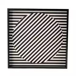 Bandeja Deco Concepts 33X3X33Cm Blanco Negro 532-02074