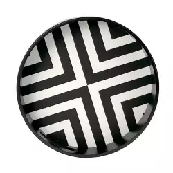 Bandeja Deco Concepts Lineas Monocromia 30X5X30Cm Blanco Negro 5