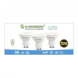 Bombillo X3 Led Evergreen 5W Gu10 Lb Ee-5Gu