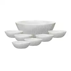 Bowl Tazon Bormioli Rocco 24 Cm Blanco 7 Pz Vidrio Opal 2766